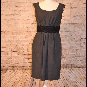 Grey Dress with Black trim.